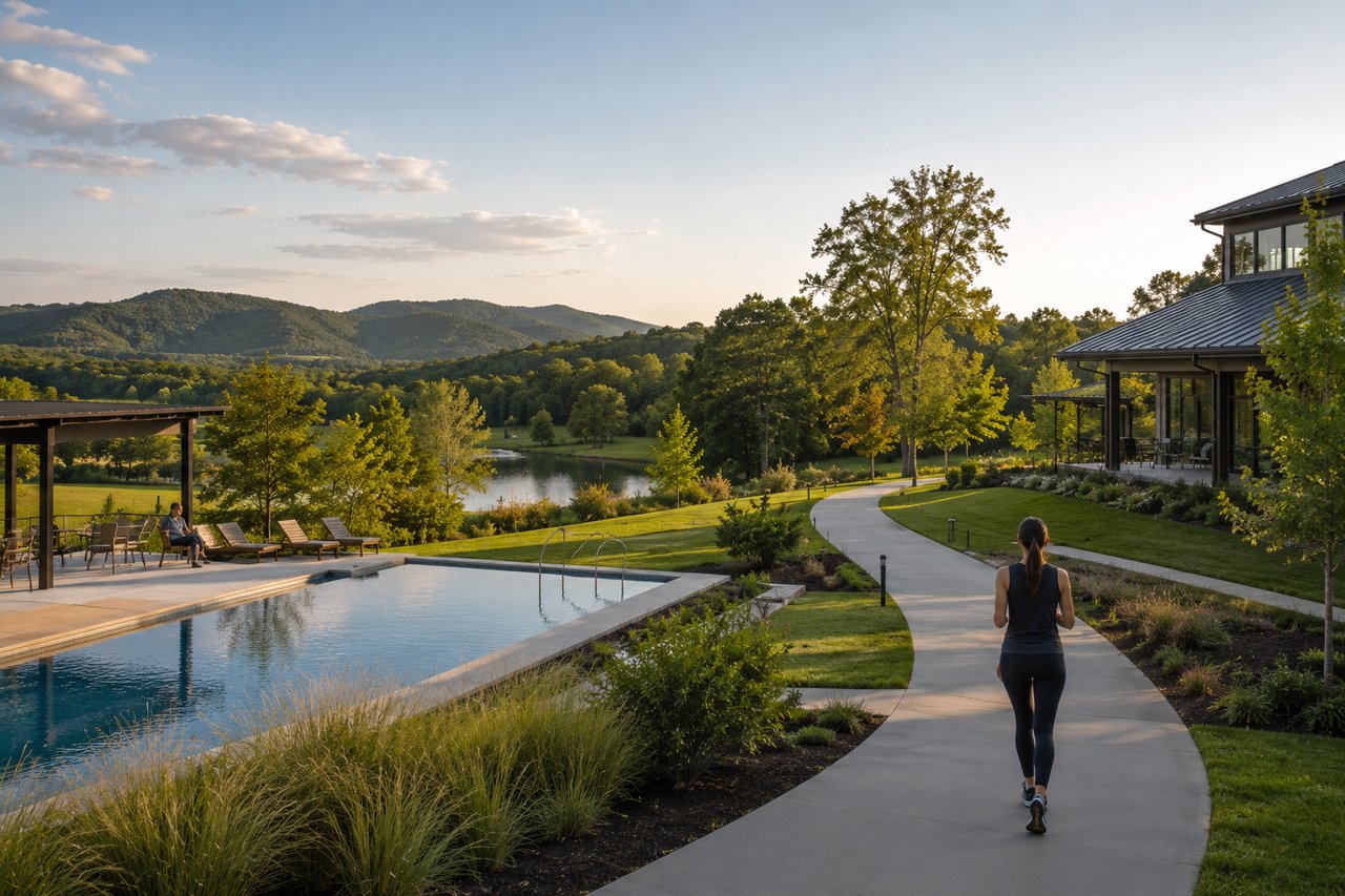 Resort-style poolside at Codename Echoes